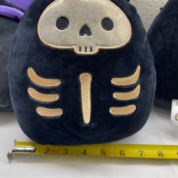 Lot of 3  Squishmallows 5" Skeleton skull Judith Black  Halloween Plush Animals - Picture 6 of 11